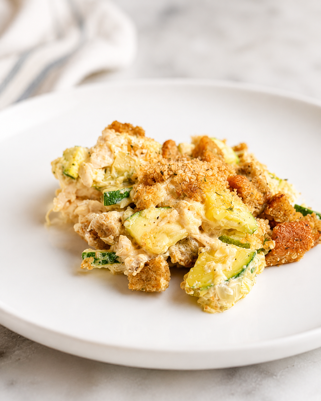 Chicken Zucchini Stuffing Casserole (Gluten Free)